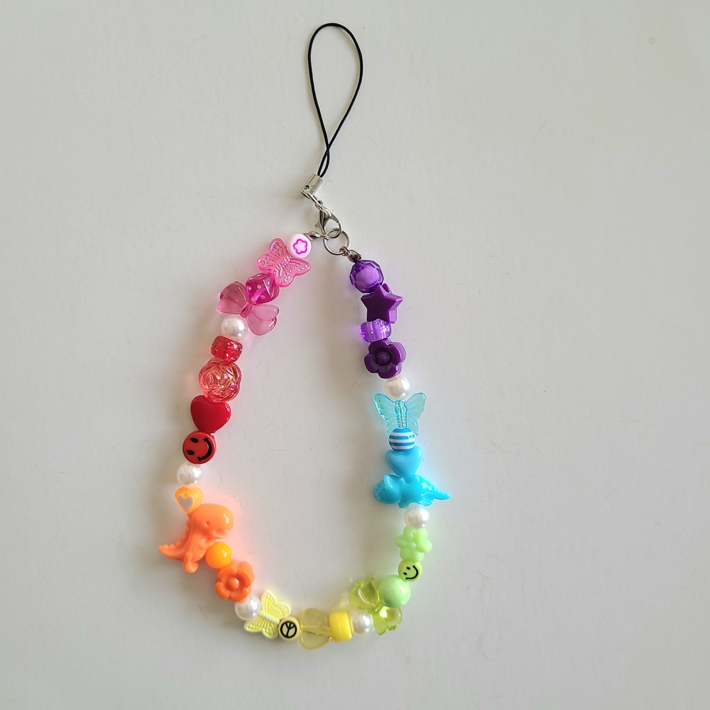 Rainbow Beaded Phone Charm Y2k 90s Maximilast